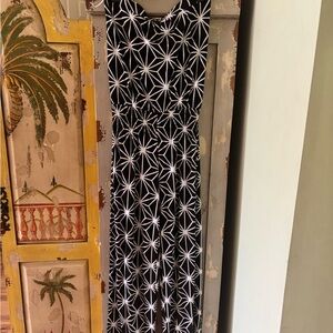 Macbeth Collection by Margaret Josephs Black & White Geometric Maxi Dress